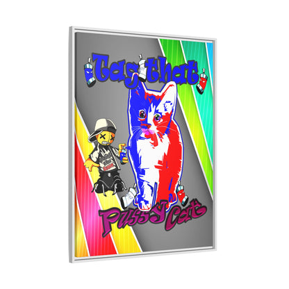 tag that - framed canvas art (rainbow split)