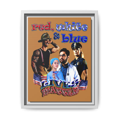 rw&b lives matter - framed canvas art (light brown)