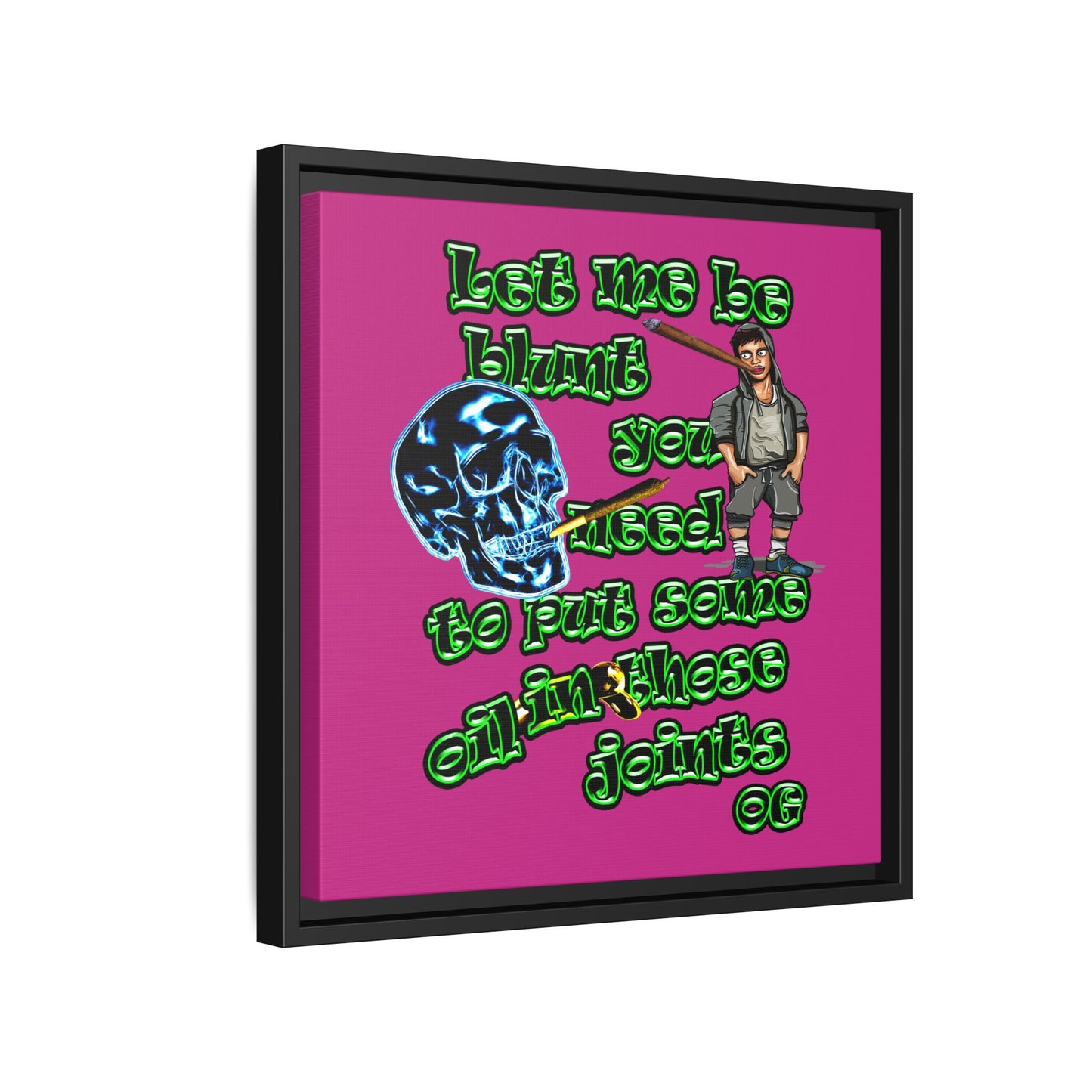 og - framed canvas art (pink)