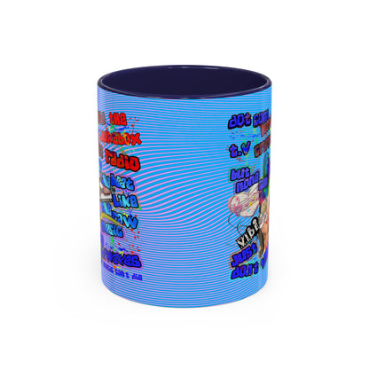 drop the beat - Accent Mug (light blue-purple wave)