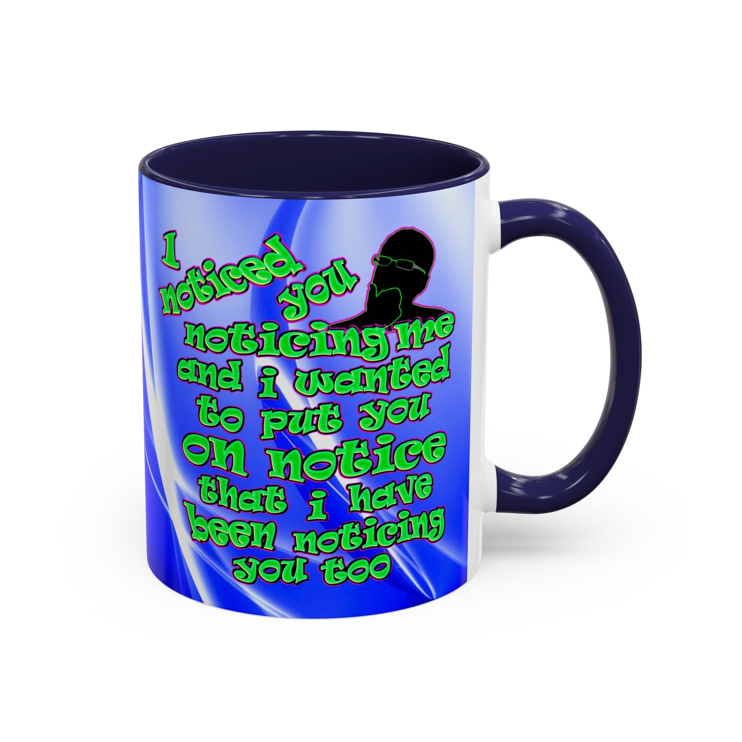 noticed you noticing - Accent Mug (blue-white wave)