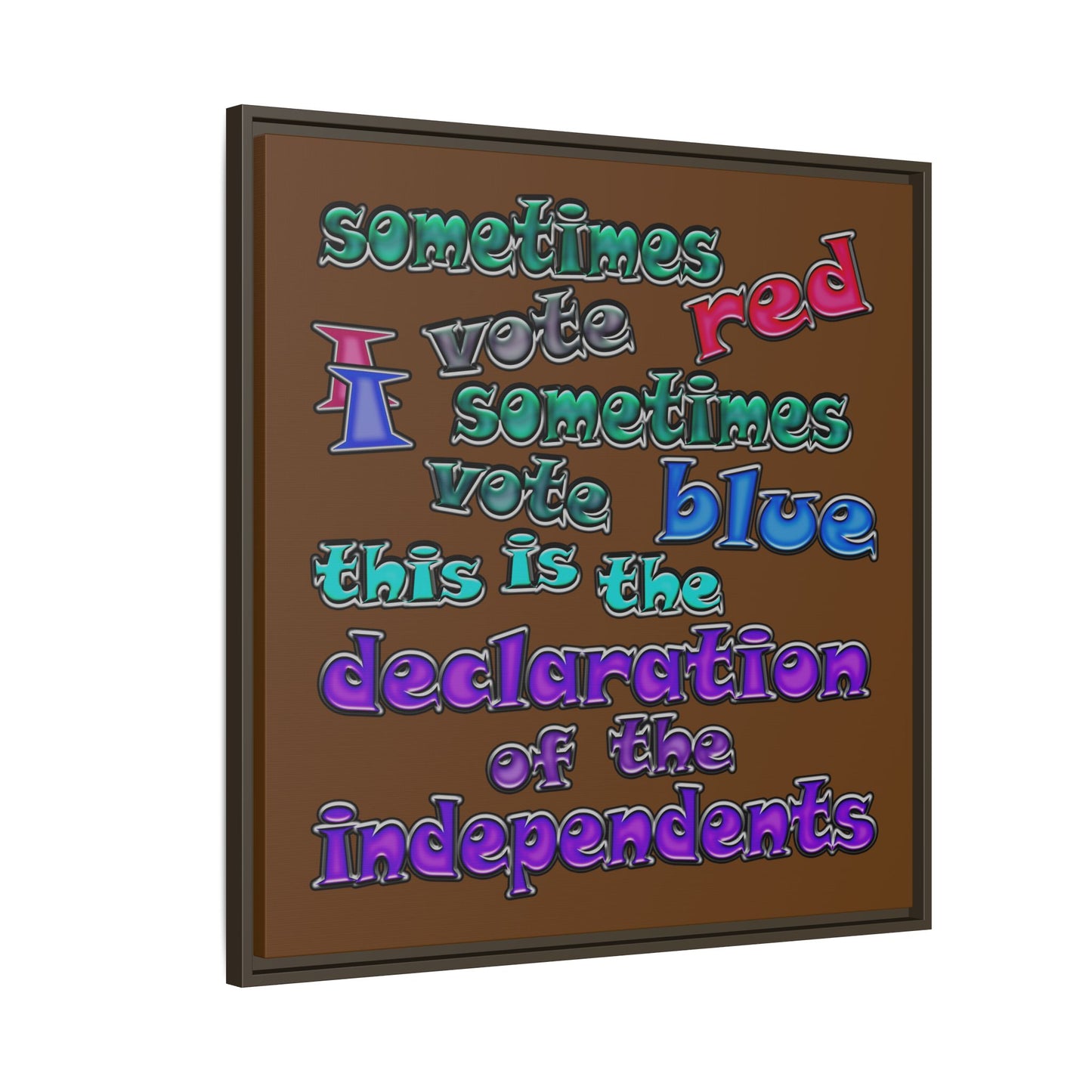 declaration of the independents - framed canvas art (brown)