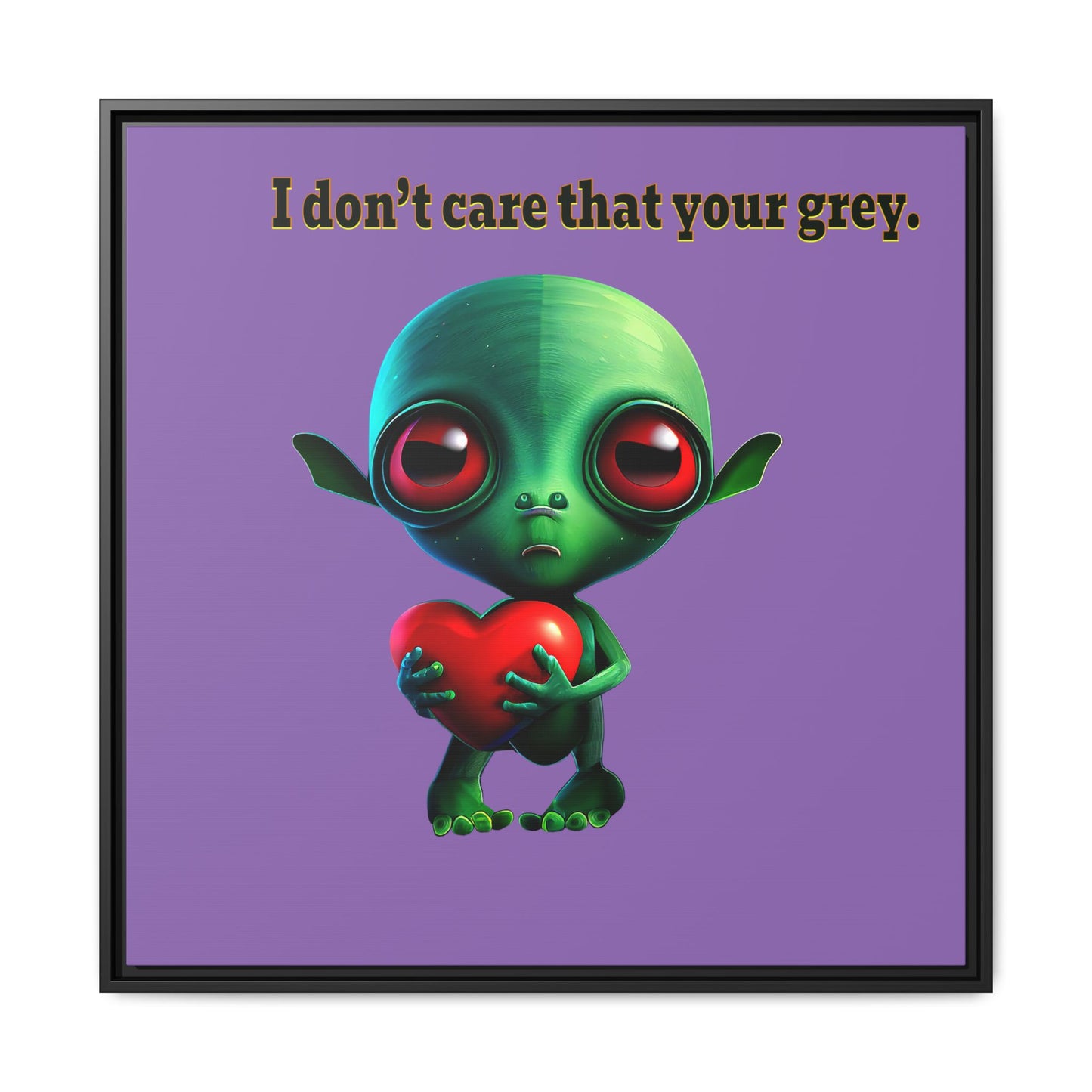 I don't care that your grey - framed canvas art (light purple)