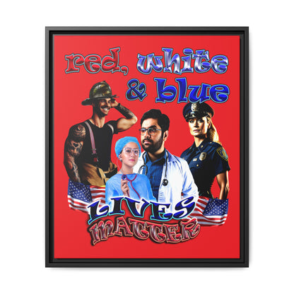 rw&b lives matter - framed canvas art (red)