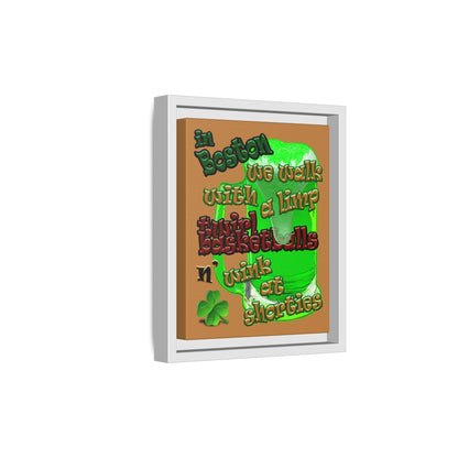 celtics logo - framed canvas art (light brown)