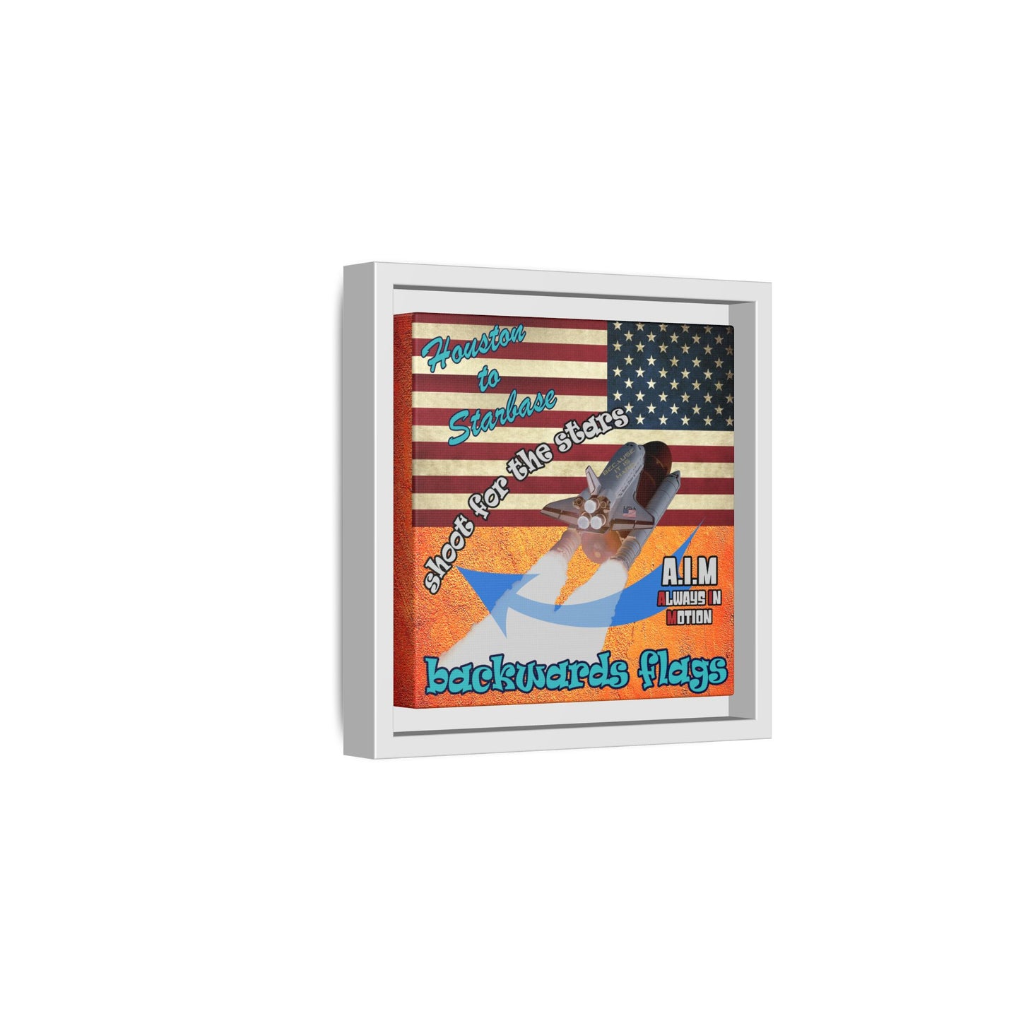shoot for the stars - framed canvas art (burnt orange)