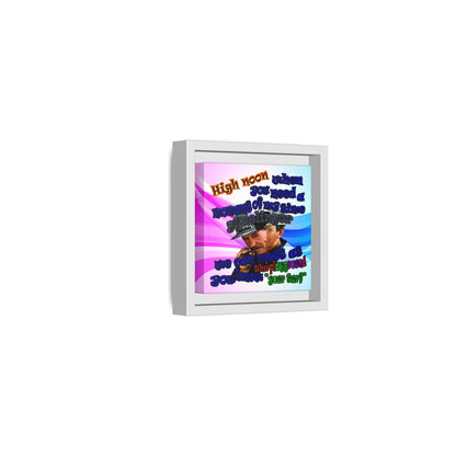 high noon - framed canvas art (light blue-pink wave)