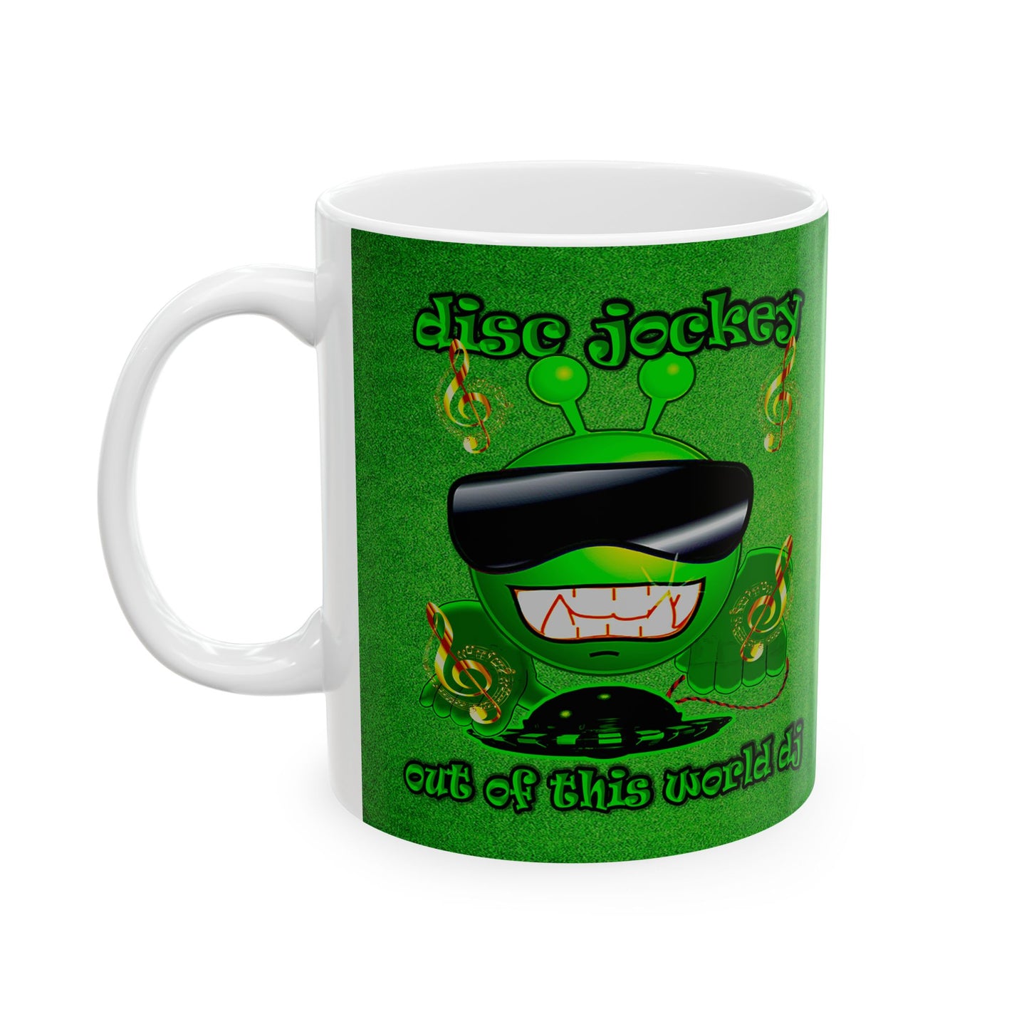 disc jockey - White Mug (green turf)