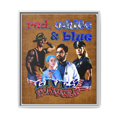 rw&b lives matter - framed canvas art (brown papyrus)