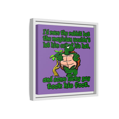 turtle race - framed canvas art (light purple)