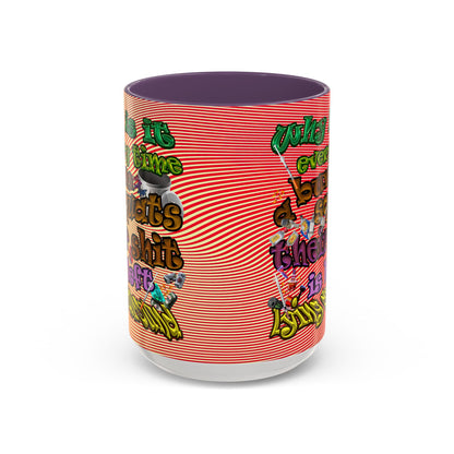 the bum's shit - Accent Mug (yellow-orange wave)