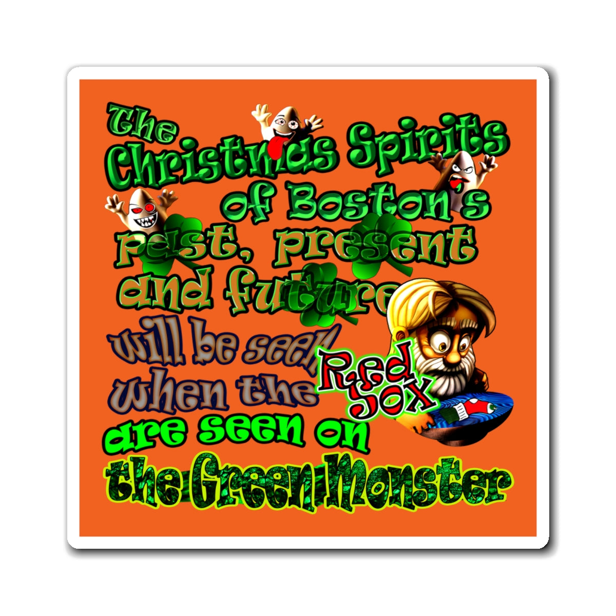 christmas spirits of boston - Magnets - (orange)