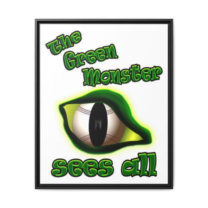 green monster - framed canvas art (white)