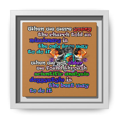 doggystyle - framed canvas art (light brown)
