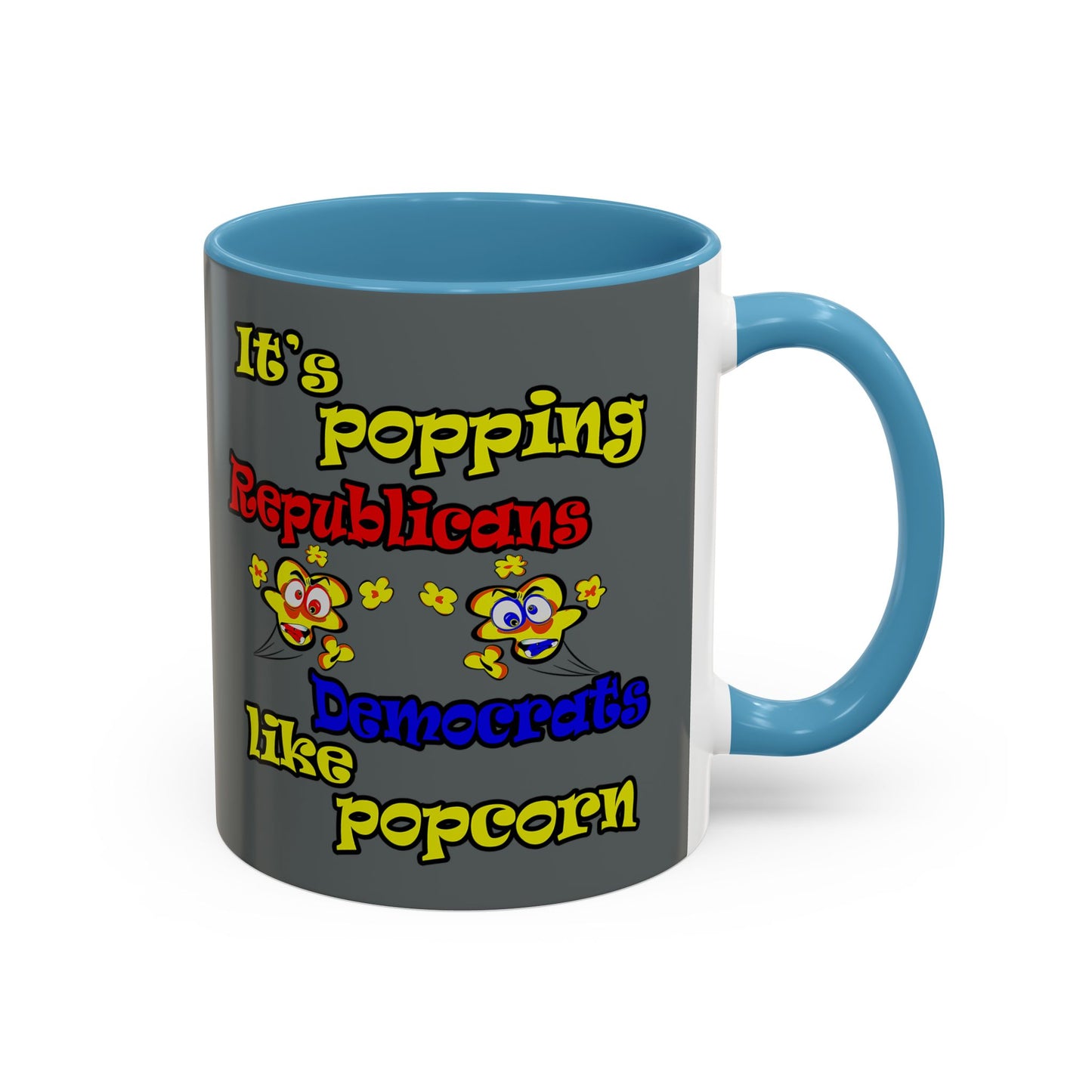 popping like popcorn - Accent Mug (dark grey)