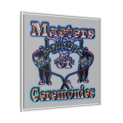 em cee squared - framed canvas art (light grey)