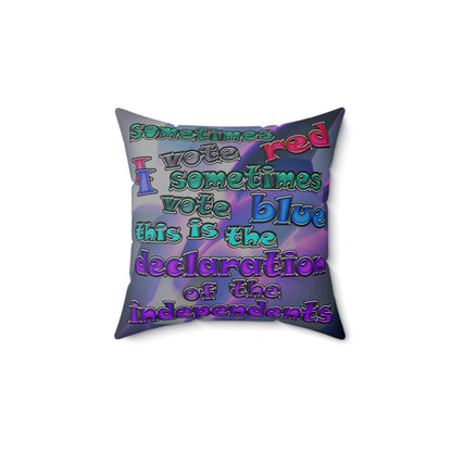 declaration of the independents - Spun Polyester Square Pillow - (grey-pink wave)