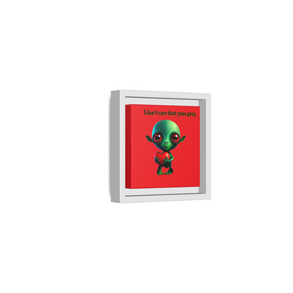 I don't care that your grey - framed canvas art (red)