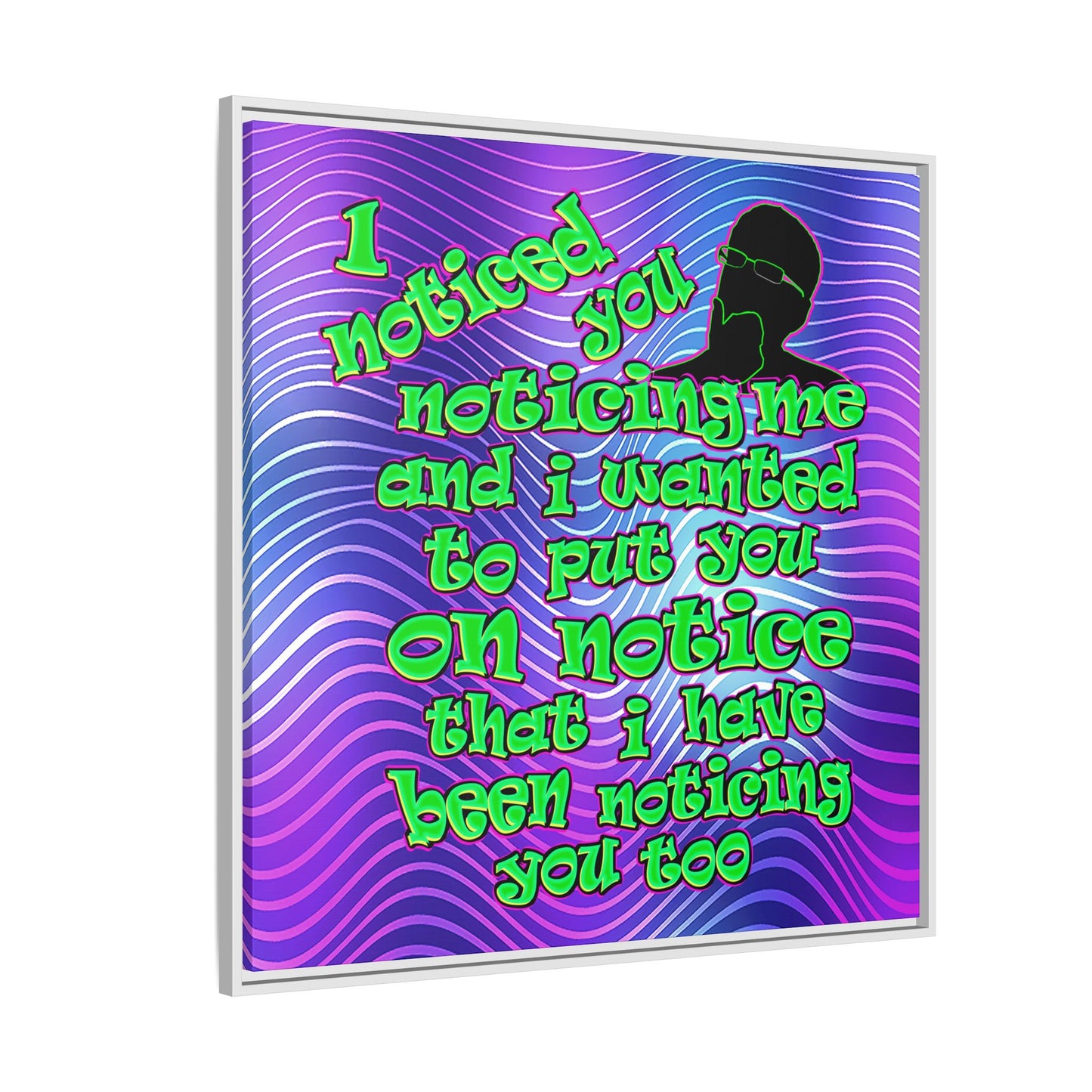 noticed you noticing - framed canvas art (purple wave)