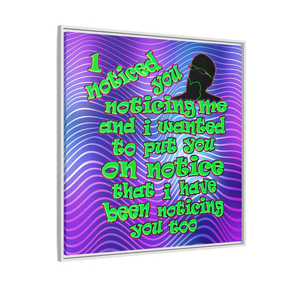 noticed you noticing - framed canvas art (purple wave)