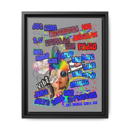 drop the beat - framed canvas art (grey)