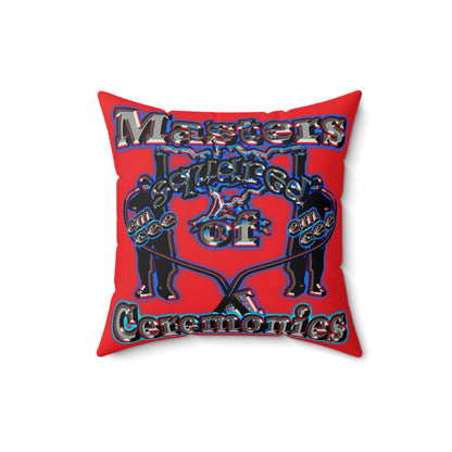 em cee squared - Faux Suede Square Pillow - (red)