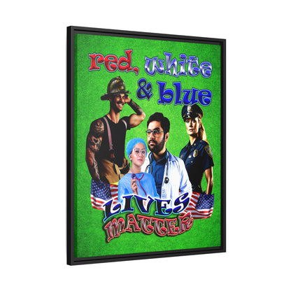 rw&b lives matter - framed canvas art (green turf)