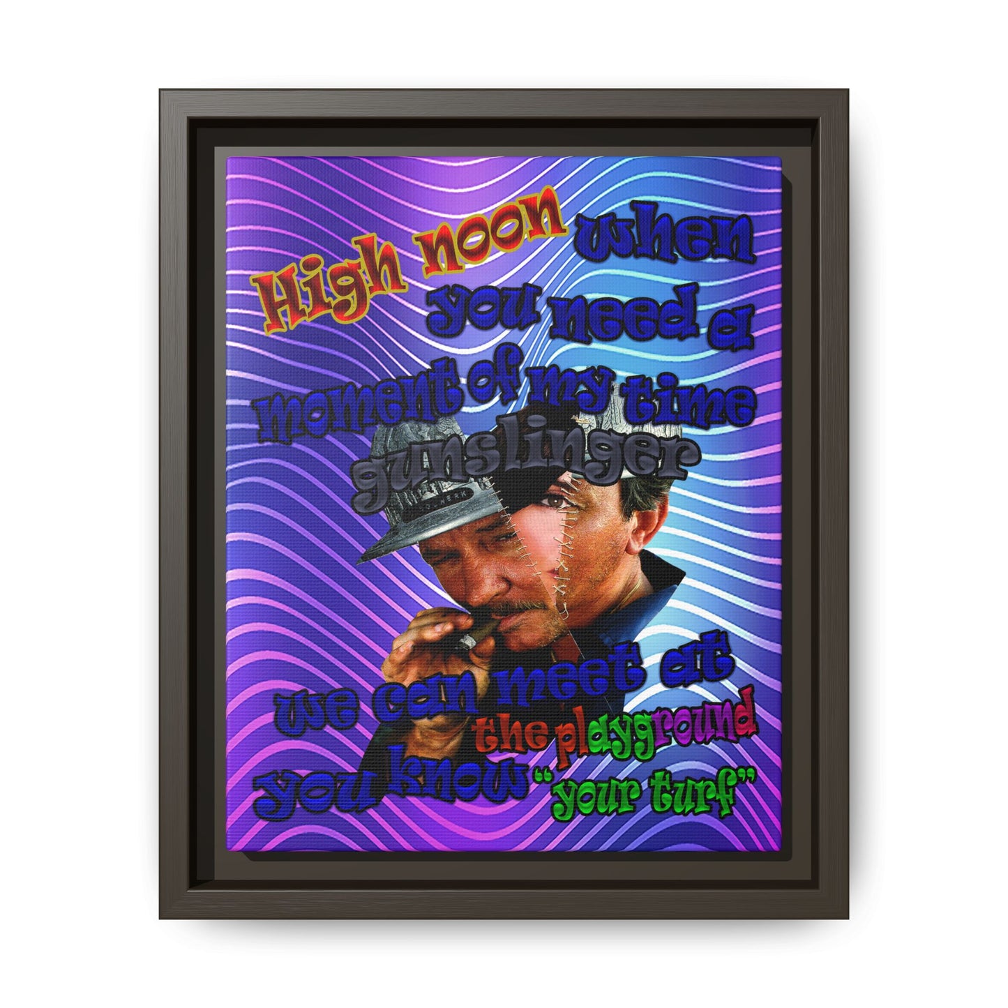 high noon - framed canvas art (purple wave)