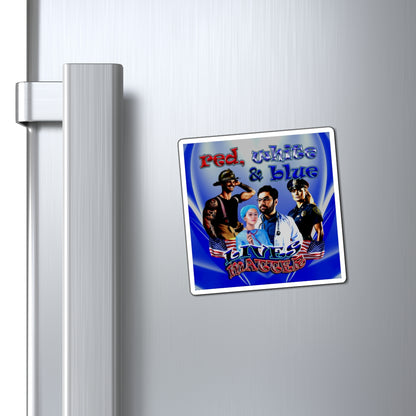 rw&b lives matter - Magnets - (blue-white wave)