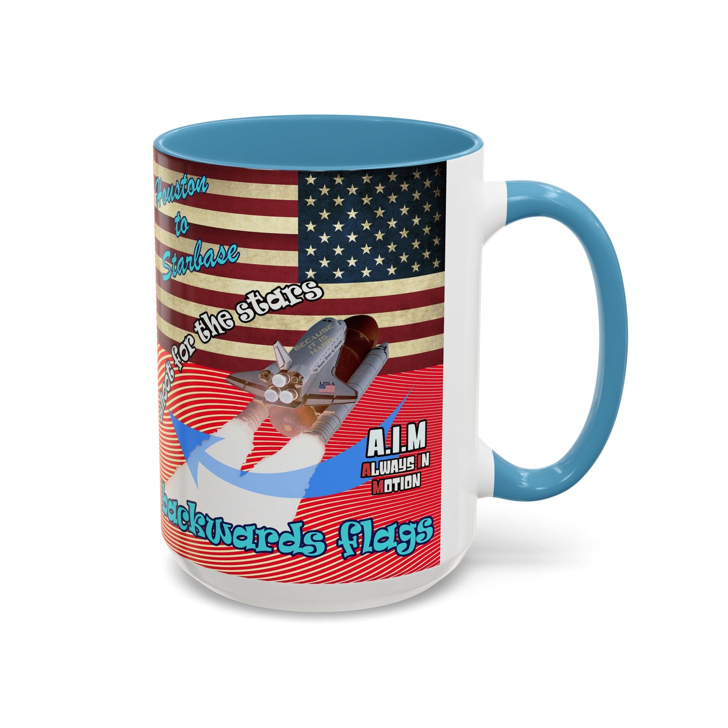 shoot for the stars - Accent Mug (yellow-orange wave)