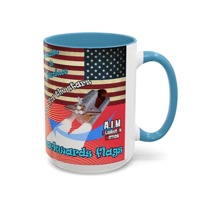 shoot for the stars - Accent Mug (yellow-orange wave)