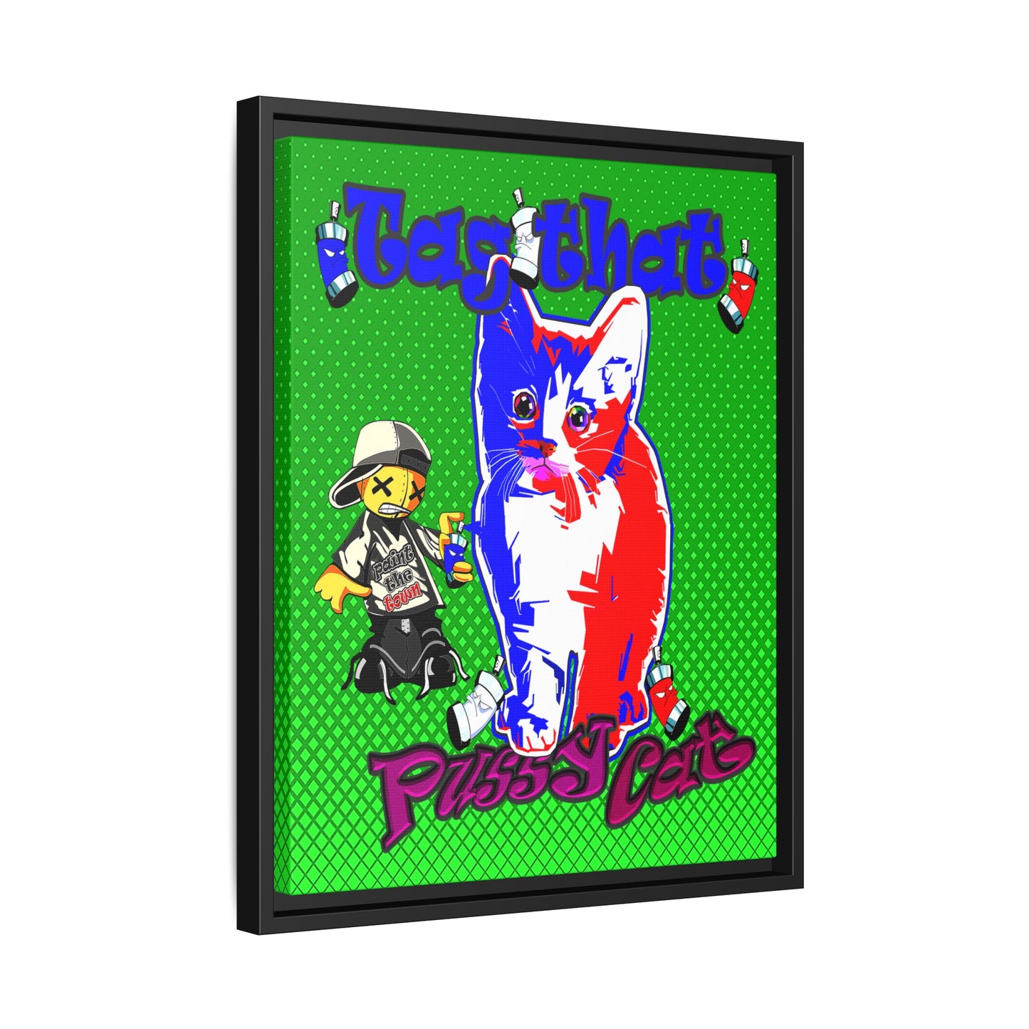 tag that - framed canvas art (logo green)