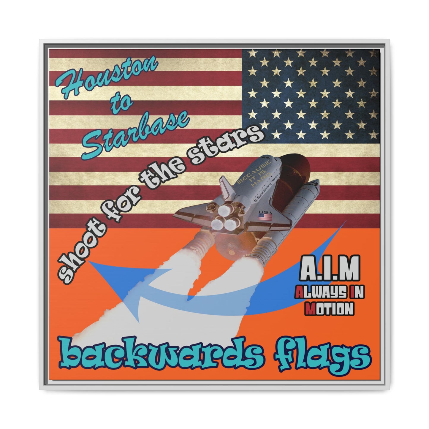 shoot for the stars - framed canvas art (orange)