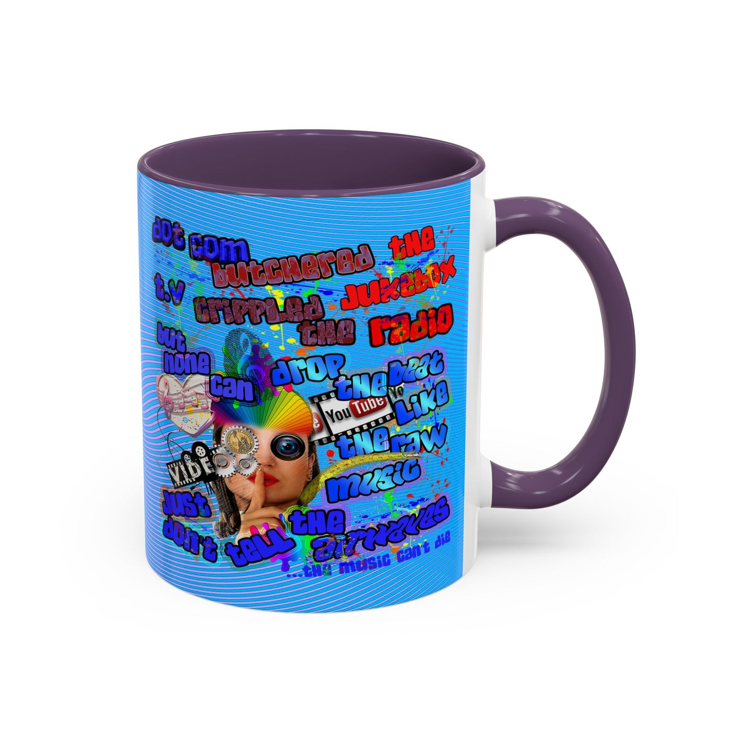 drop the beat - Accent Mug (light blue-purple wave)