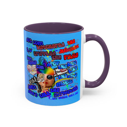 drop the beat - Accent Mug (light blue-purple wave)