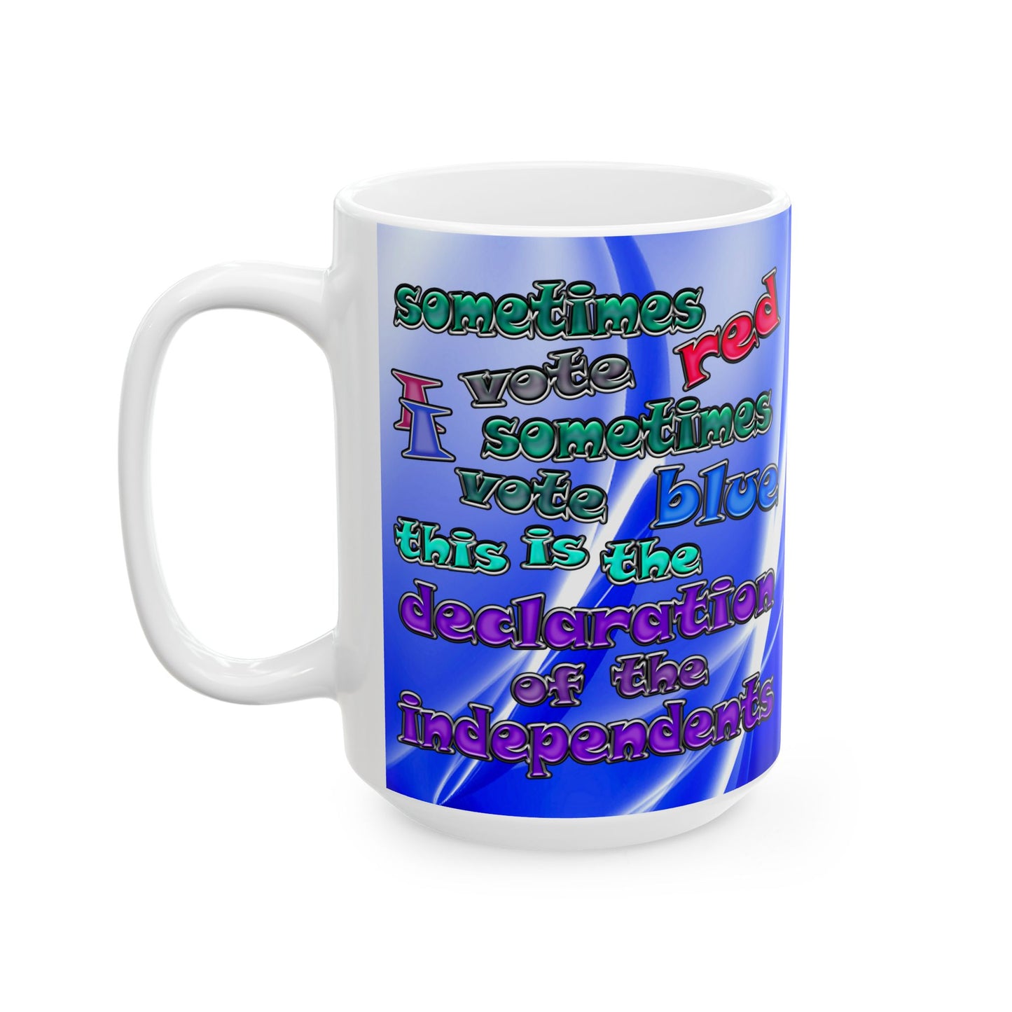 declaration of the independents - White Mug (blue-white wave)