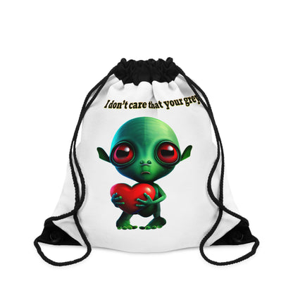 I don't care that your grey - Drawstring Bag (white)