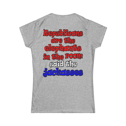 donkeys and elephants - Women's Softstyle Tee
