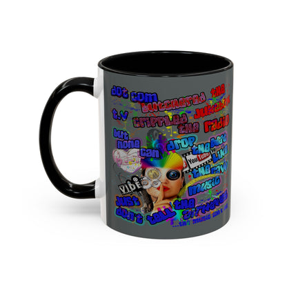 drop the beat - Accent Mug (dark grey)