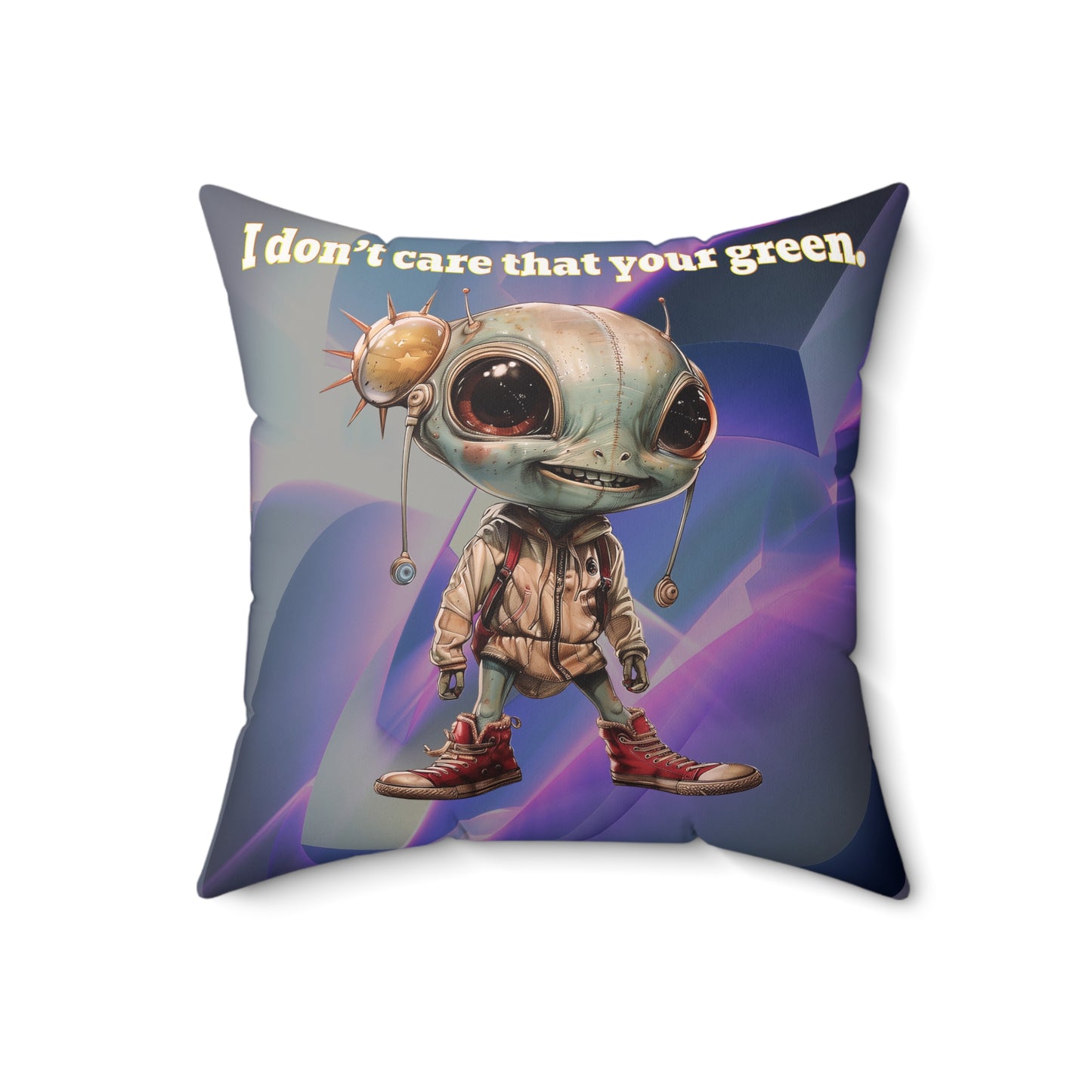 I don't care that your grey - Faux Suede Square Pillow - (grey-pink wave)