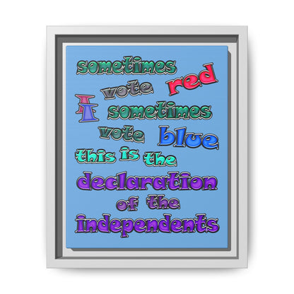 declaration of the independents - framed canvas art (light blue)