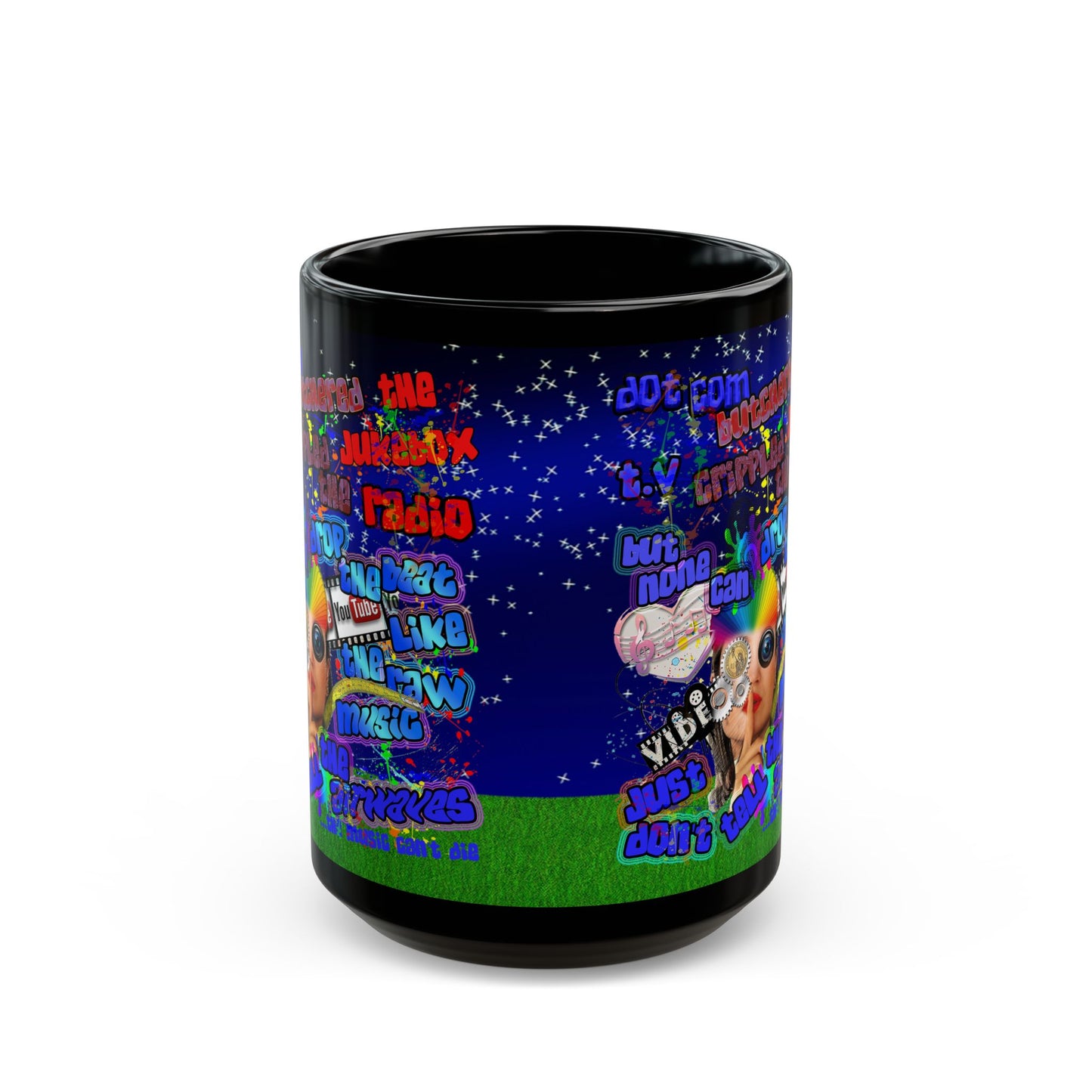 drop the beat - Black Mug ('snoops' background)