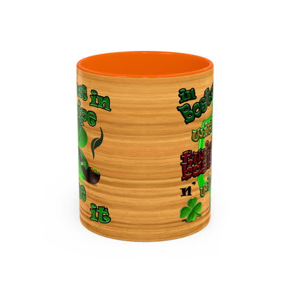celtics logo - Accent Mug (butterscotch wood finish)