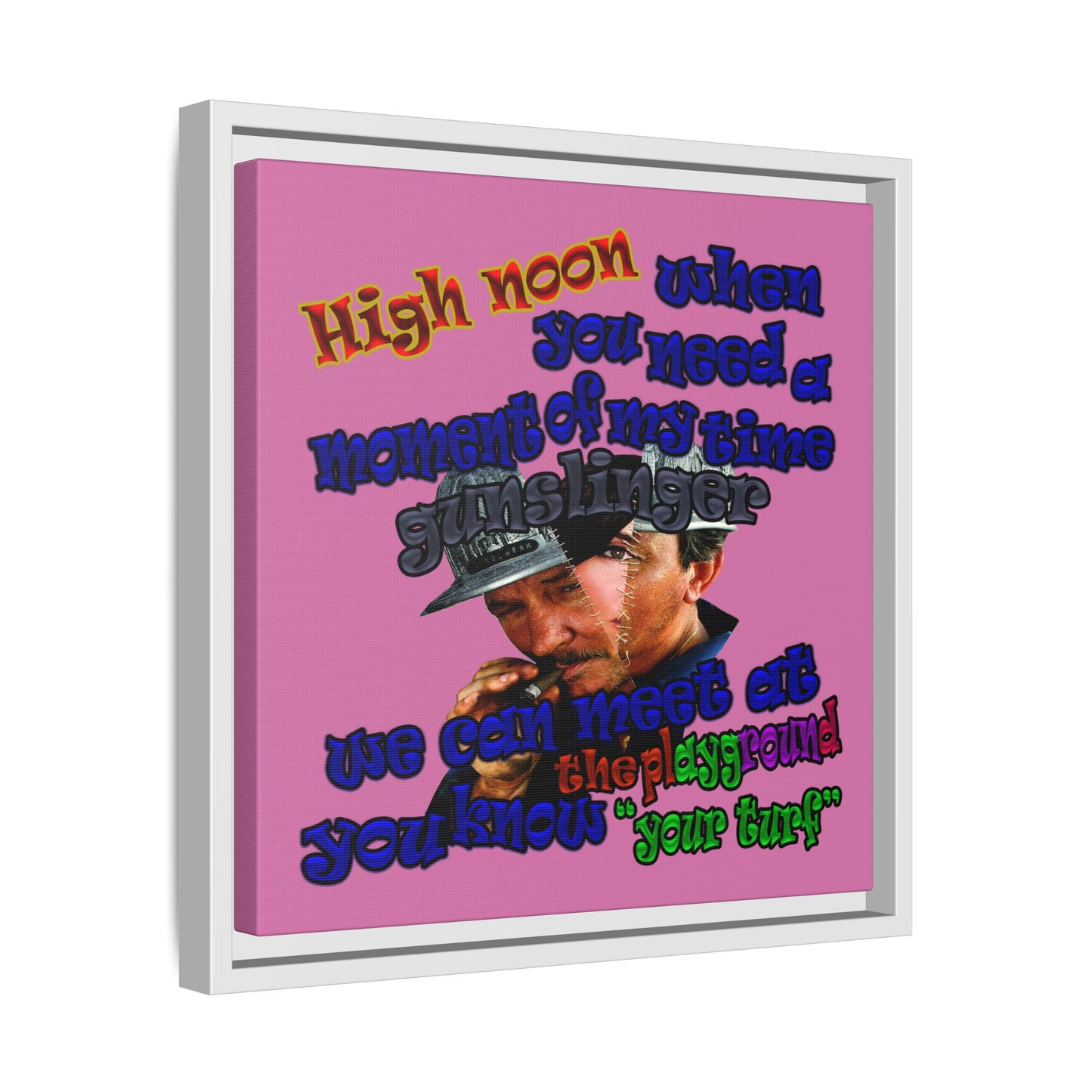 high noon - framed canvas art (light pink)