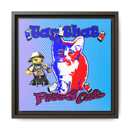 tag that - framed canvas art (light blue-purple wave)