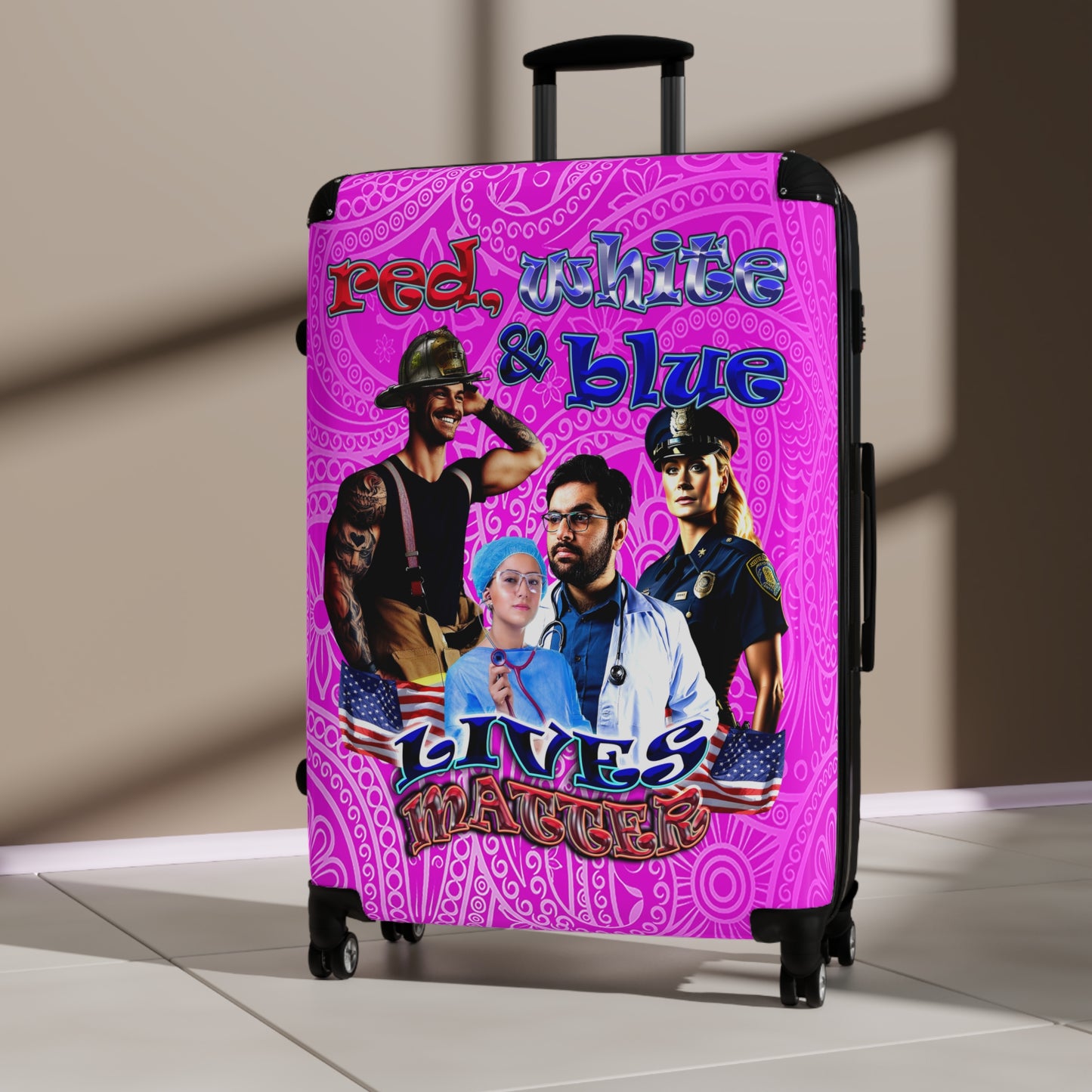 rw&b lives matter - Suitcase (pink swirl)