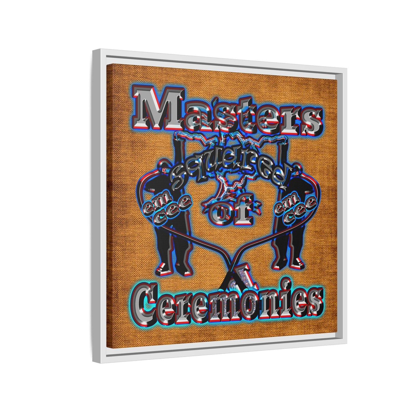 em cee squared - framed canvas art (brown papyrus)