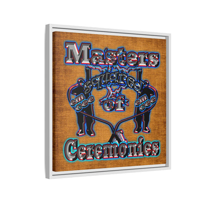 em cee squared - framed canvas art (brown papyrus)