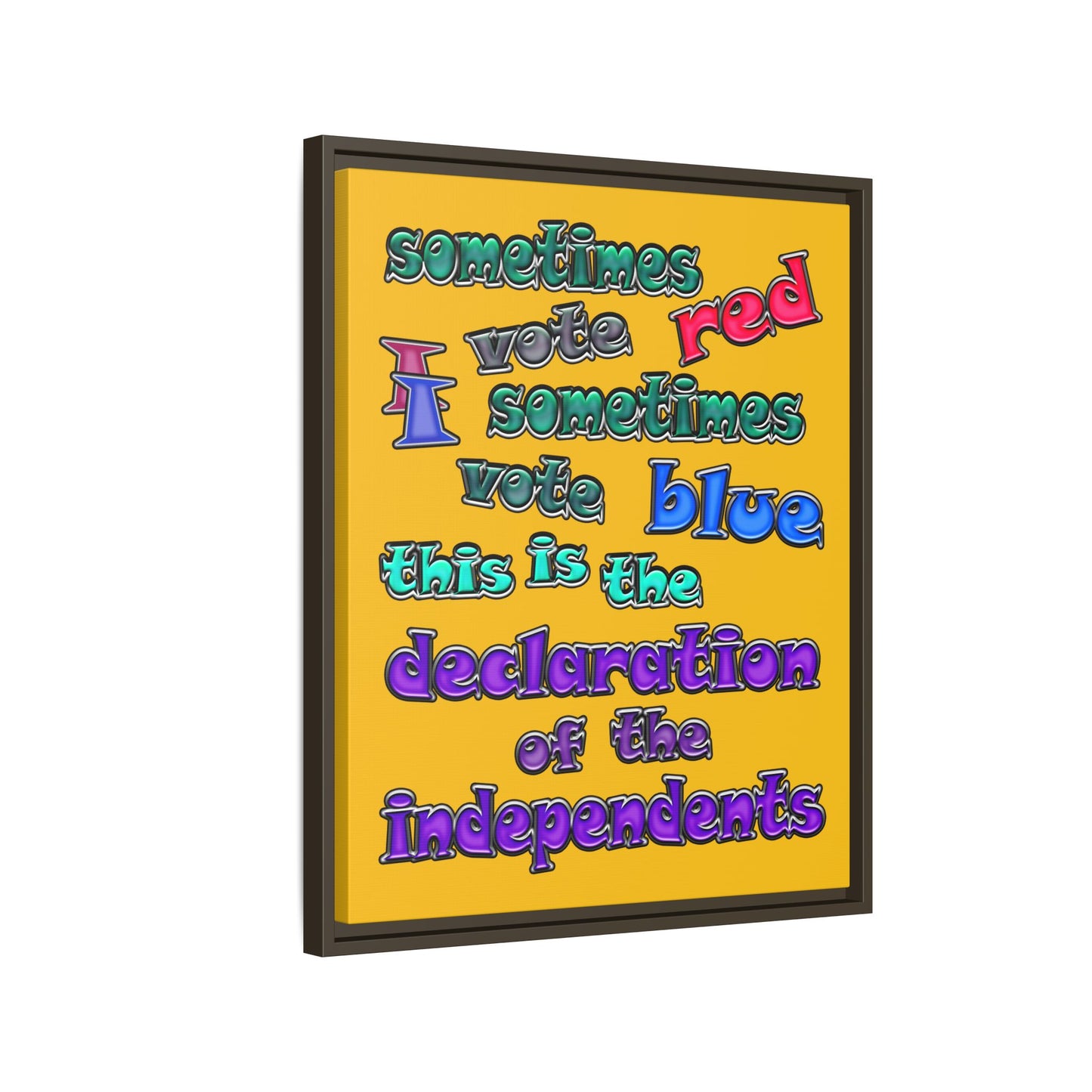 declaration of the independents - framed canvas art (yellow)