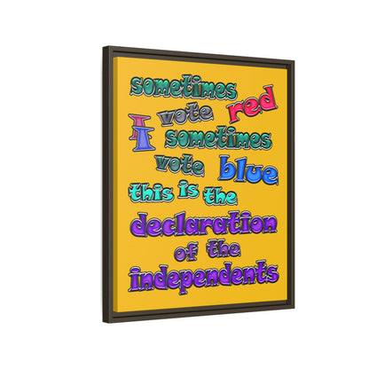 declaration of the independents - framed canvas art (yellow)